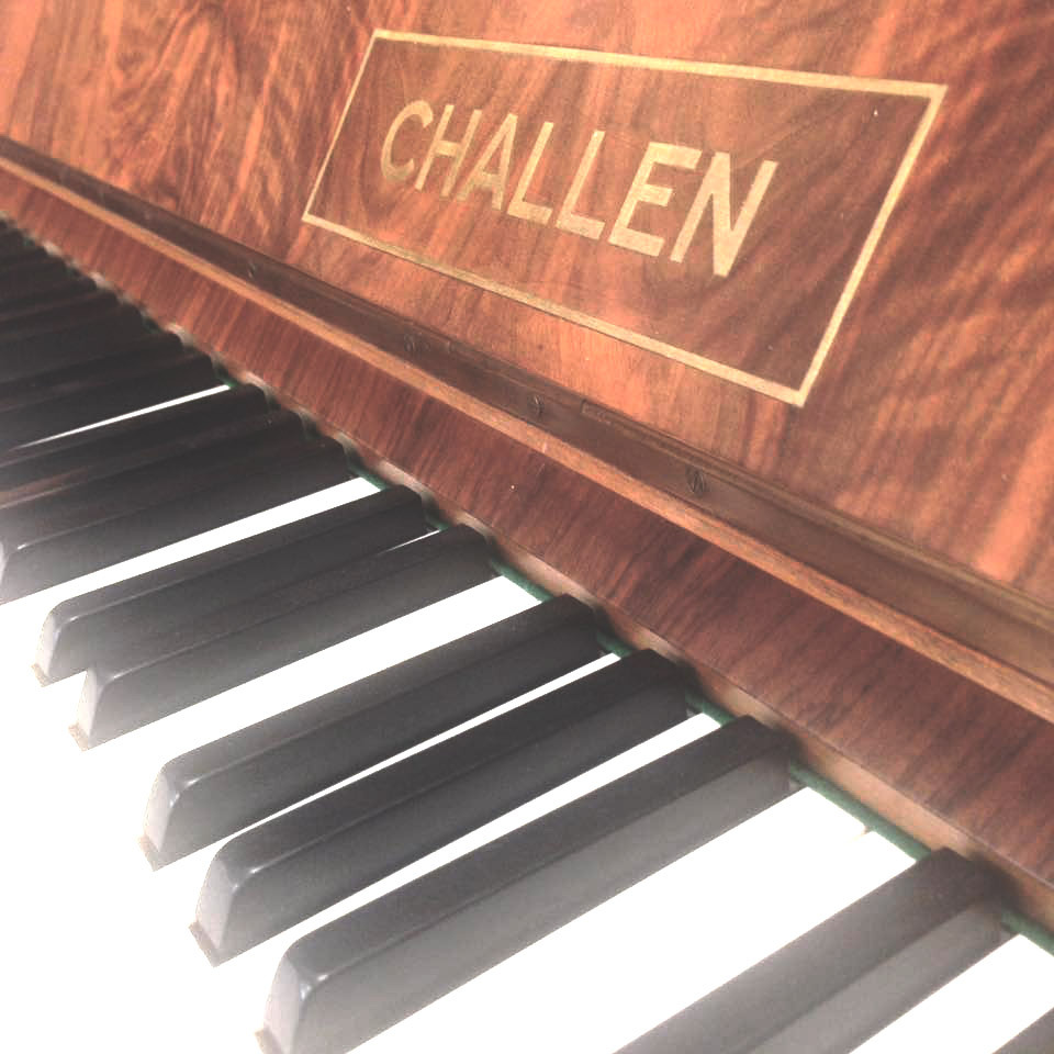 Challen Art Deco Tiger Walnut piano